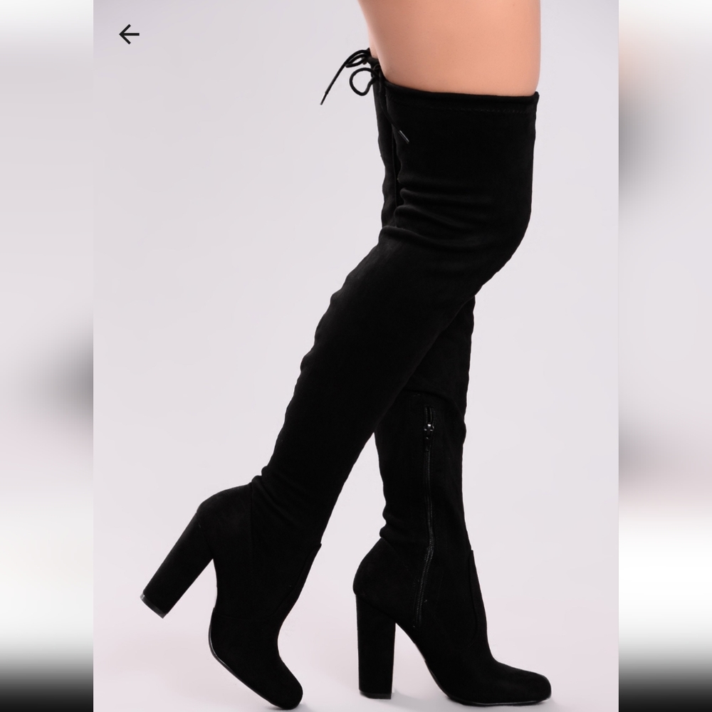 Black Thigh High Boots